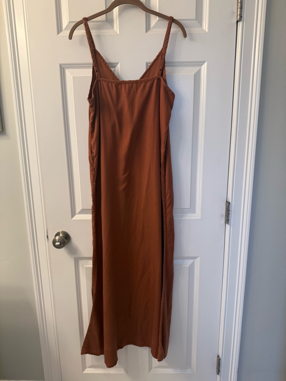 NWOT Quince Vintage Wash Tencel Maxi Slip Dress in Terracotta - Picture 9 of 12